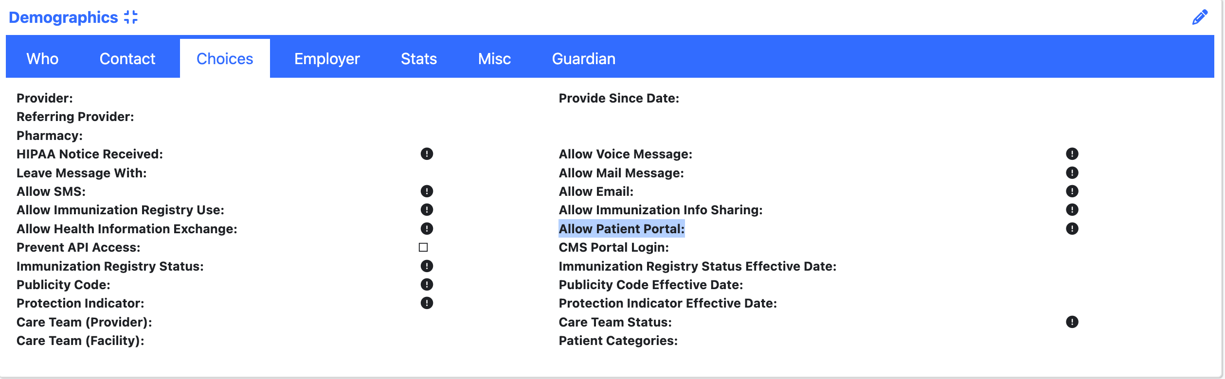 Patient Portal Choices