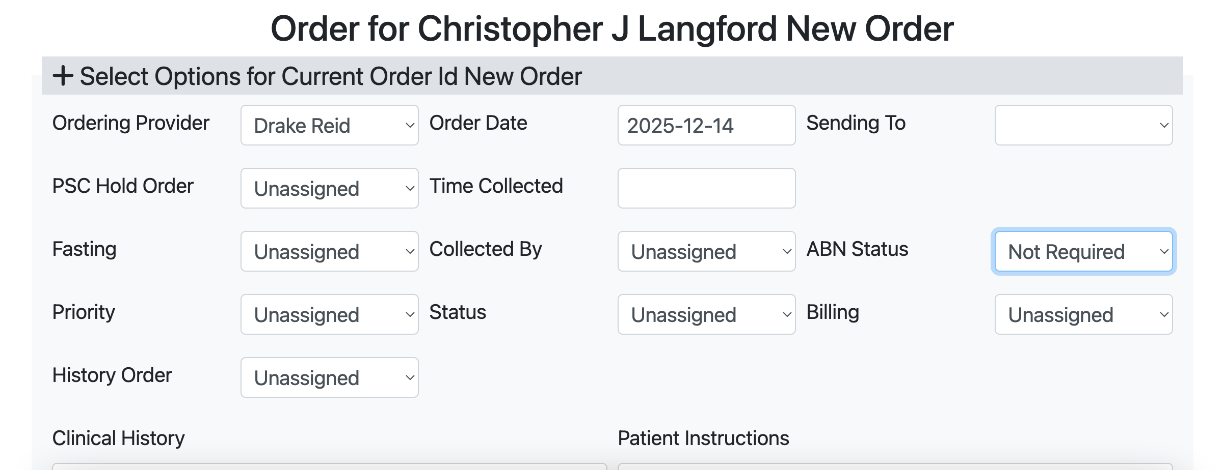 Procedure Order Details